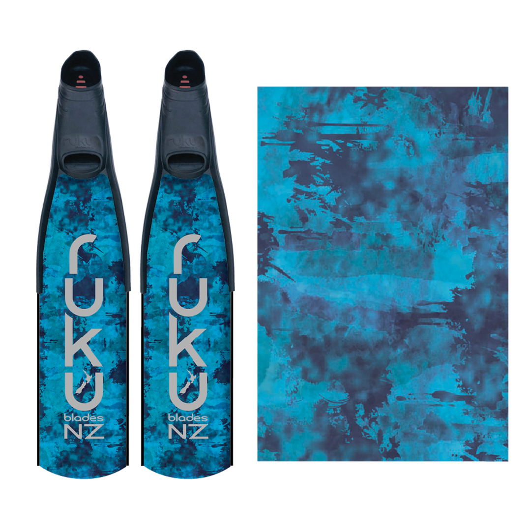 Ruku Composite Spearo Blades | Pacific Blue Camo image 0